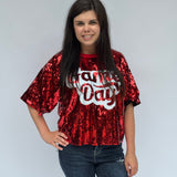 Sequin Game Day Top