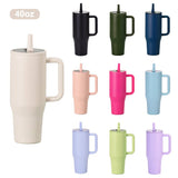 40oz Foldable Straw Lid Double-Layer Insulated Tumbler