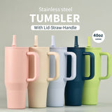 40oz Foldable Straw Lid Double-Layer Insulated Tumbler