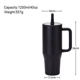 40oz Foldable Straw Lid Double-Layer Insulated Tumbler