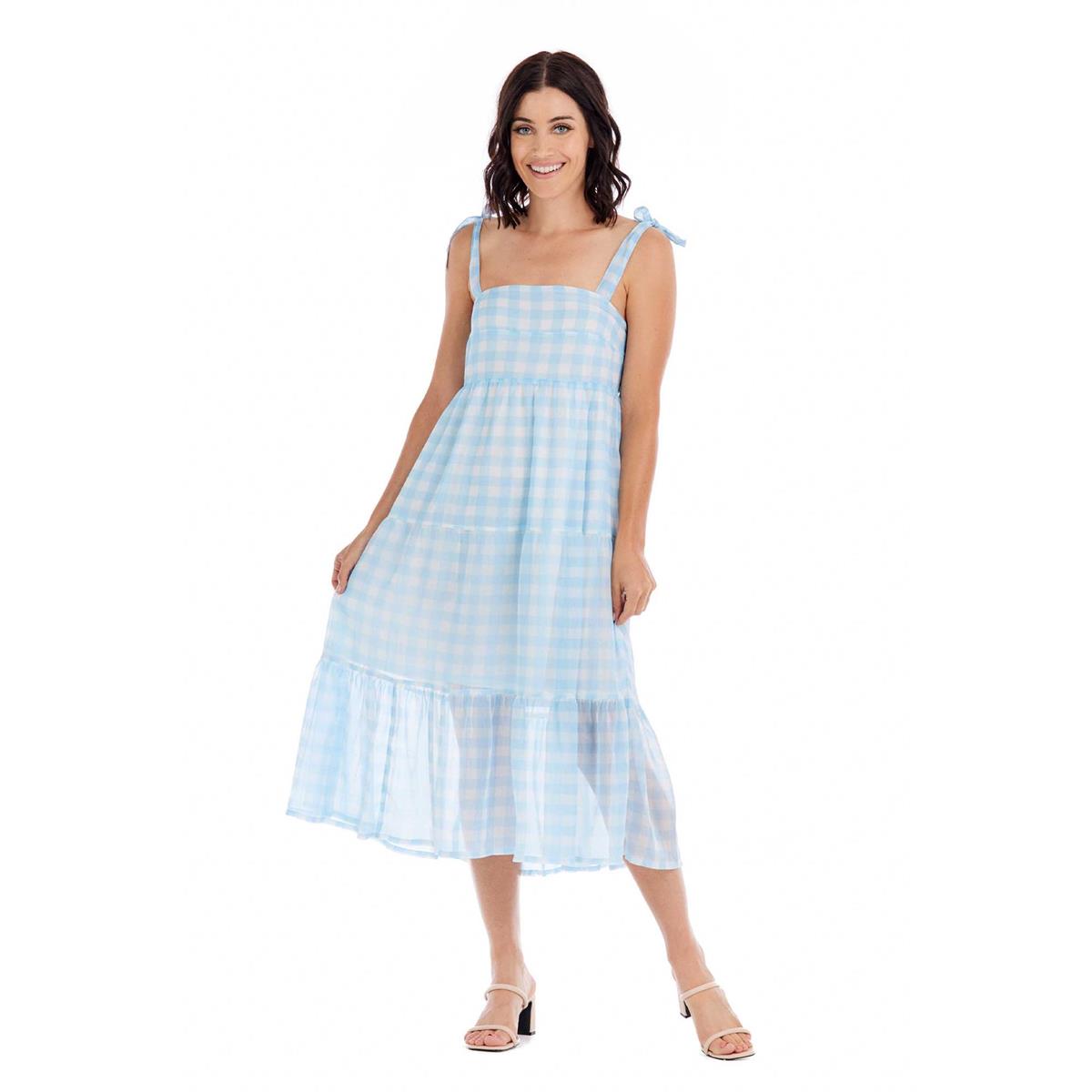 【Sinoon】 Gingham Dress Gingham Chiffon Dress – Calla Lily Couture