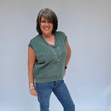 V-Neckline Sleeveless Vest
