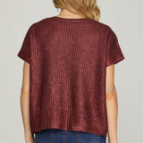 Shine Bright Metallic Sweater Top