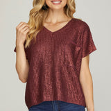 Shine Bright Metallic Sweater Top