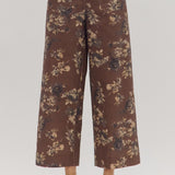 Floral Pattern Pants - Curvy