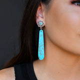 Turquoise Flower Drop Earring