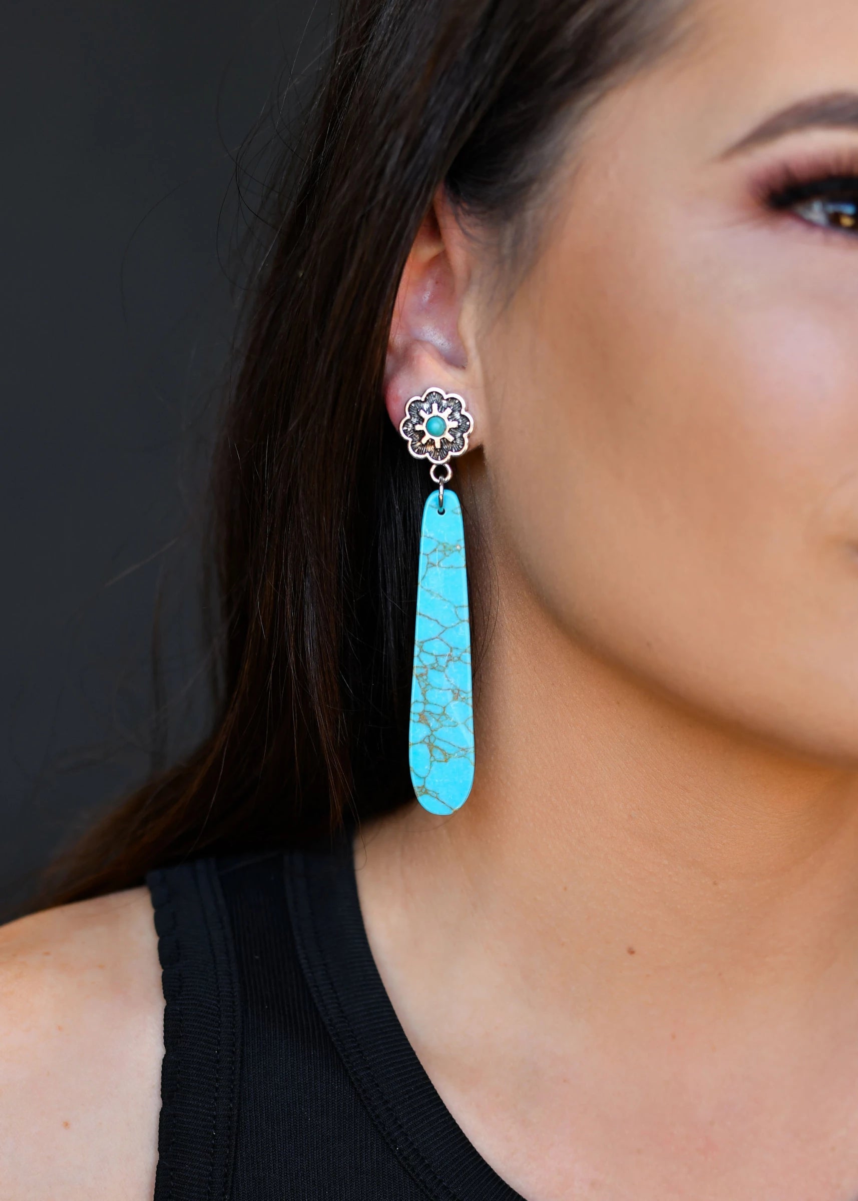 lily flower drop earrings Turquoise Flower Drop Earring – Calla Lily Couture