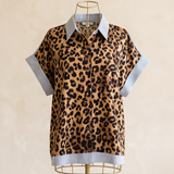 Leopard Stripe Mix Top