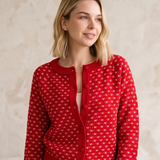 Textured Balloon Sleeve Button-Down Cardigan