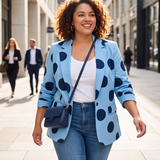 Plus Blue Polka Dot Blazer