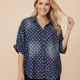Denim Polka Dot Top