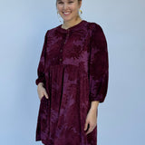 Jacquard Pattern Velvety Dress