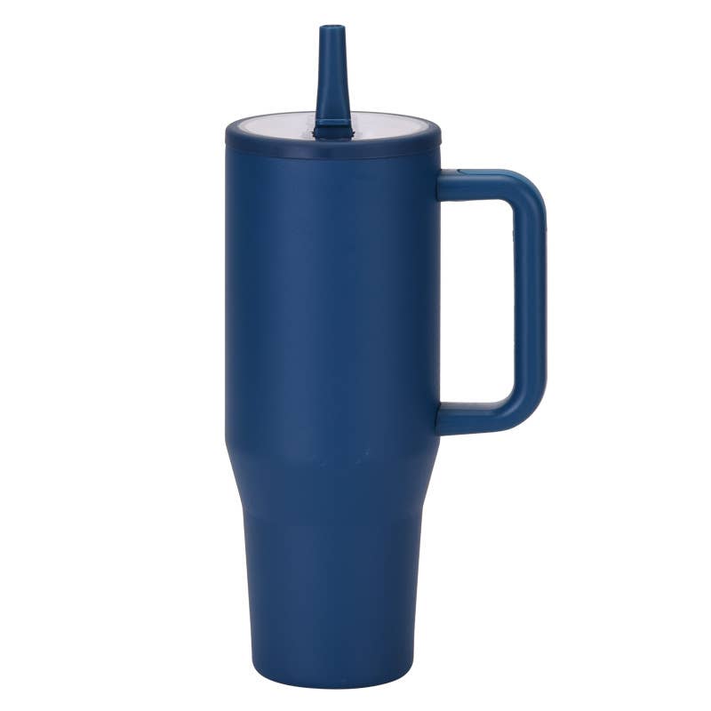 40oz Foldable Straw Lid  Double-Layer Insulated Tumbler