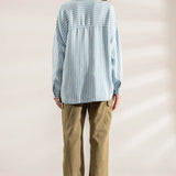 STRIPED BUTTON DOWN SHACKET