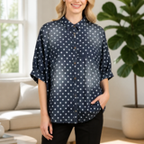 Denim Polka Dot Top