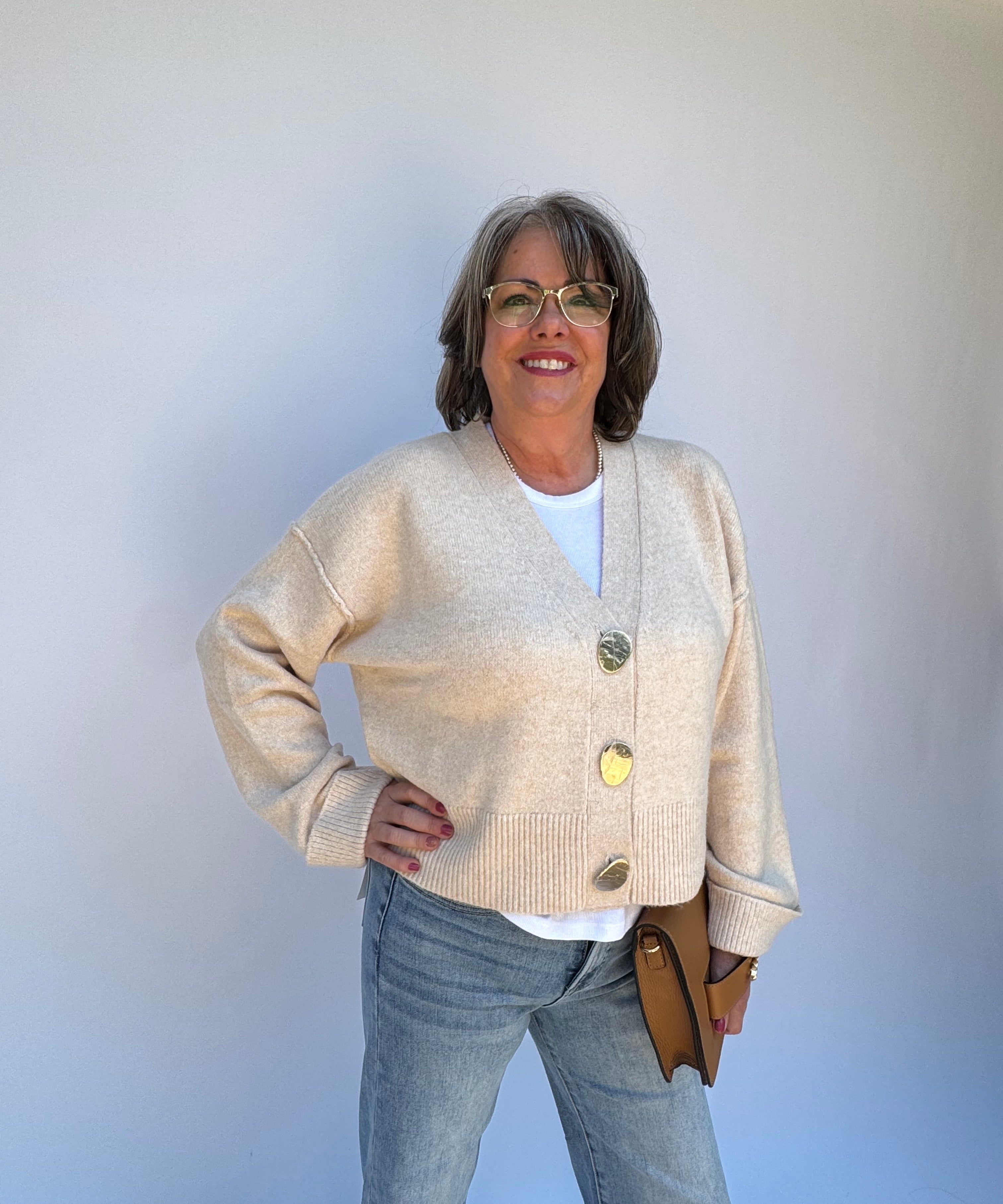 Large Gold Buttons Sweater