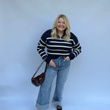 Striped Half Zip Sweater