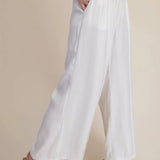 Linen Like White Pleated Pant