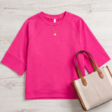 Curvy Scuba 3/4 Sleeve Top