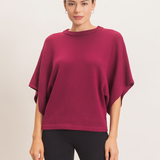 Burgandy Short Sleeve Light Sweater