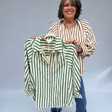 Three Quarter Sleeve Stripe Top