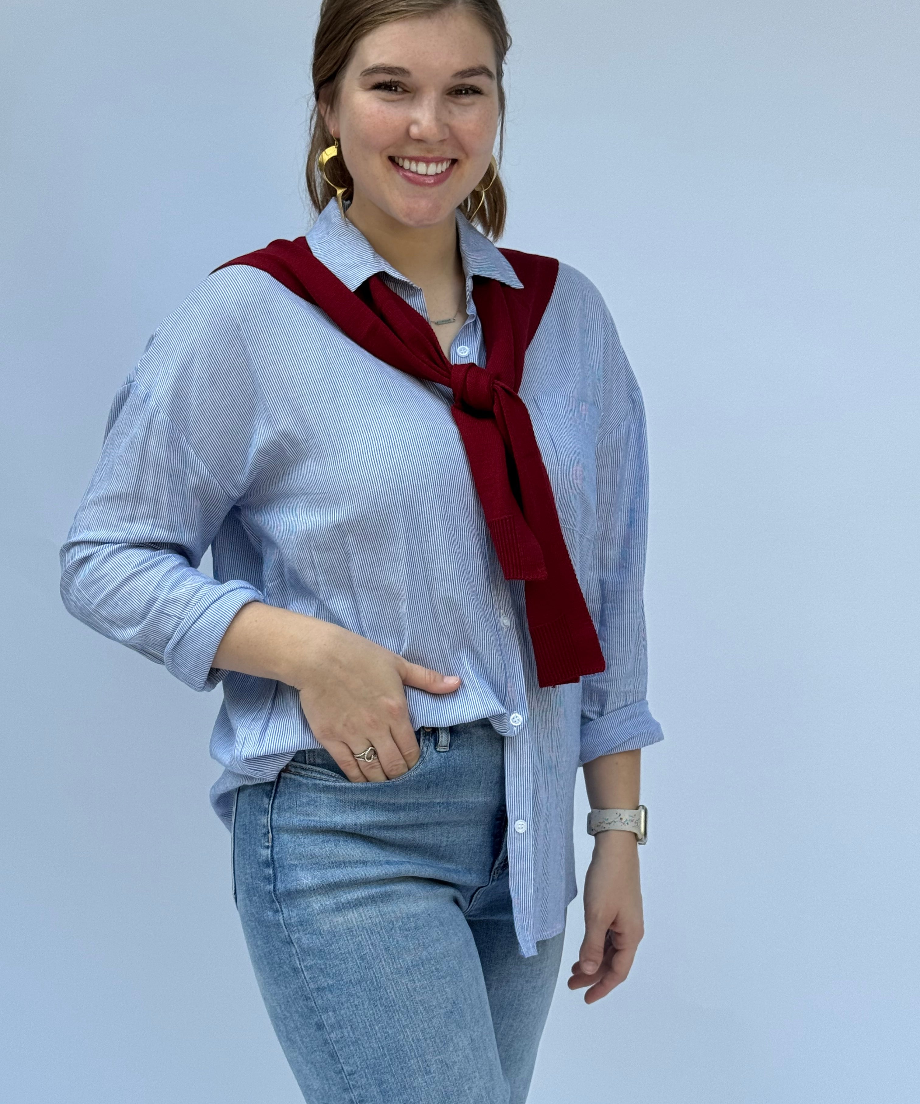 Preppy Mock Sweater Wrap