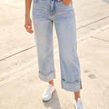 Mica embroidery jean