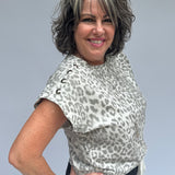 leopard print pullover top