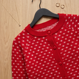 Textured Balloon Sleeve Button-Down Cardigan
