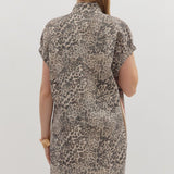Leopard Dress with Red Trim