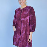 Jacquard Pattern Velvety Dress