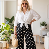 Polka Dot Wide Leg Curvy Pant