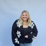 Applique Bulky Cardigan - Curvy
