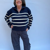 Striped Half Zip Sweater