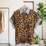 Leopard Stripe Mix Top