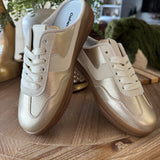 Gold Disco Slide Tennis Shoe