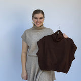 Turtleneck Top and Pleated Skirt Set