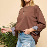 Stripe Detail Long Sleeve Sweatshirt