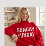 Red Reversible Sweatshirt Game Day to Sunday Funday