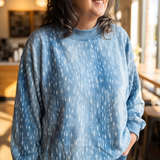 Blue Bambi Mock Neck Top