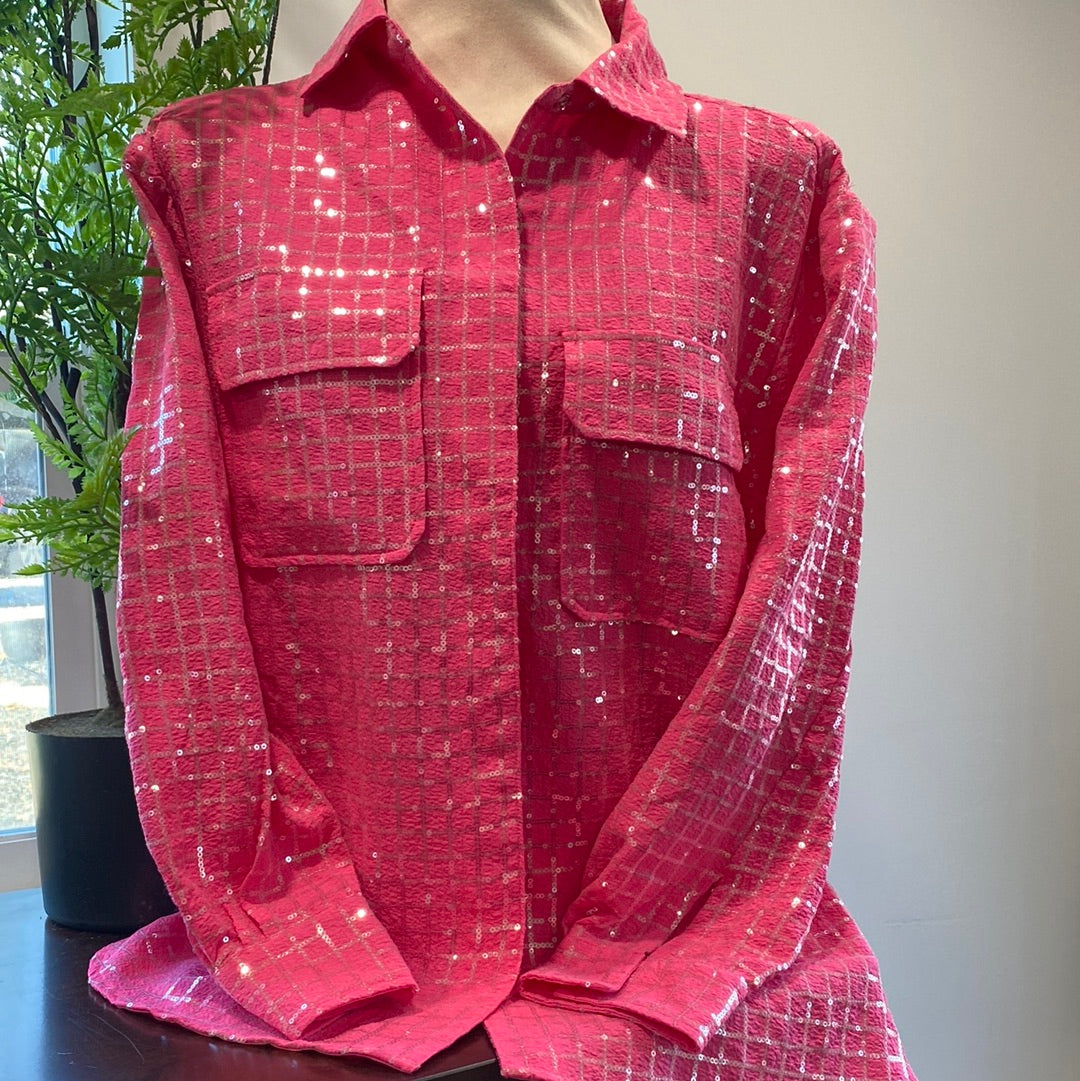 Sequin Pink Shirt