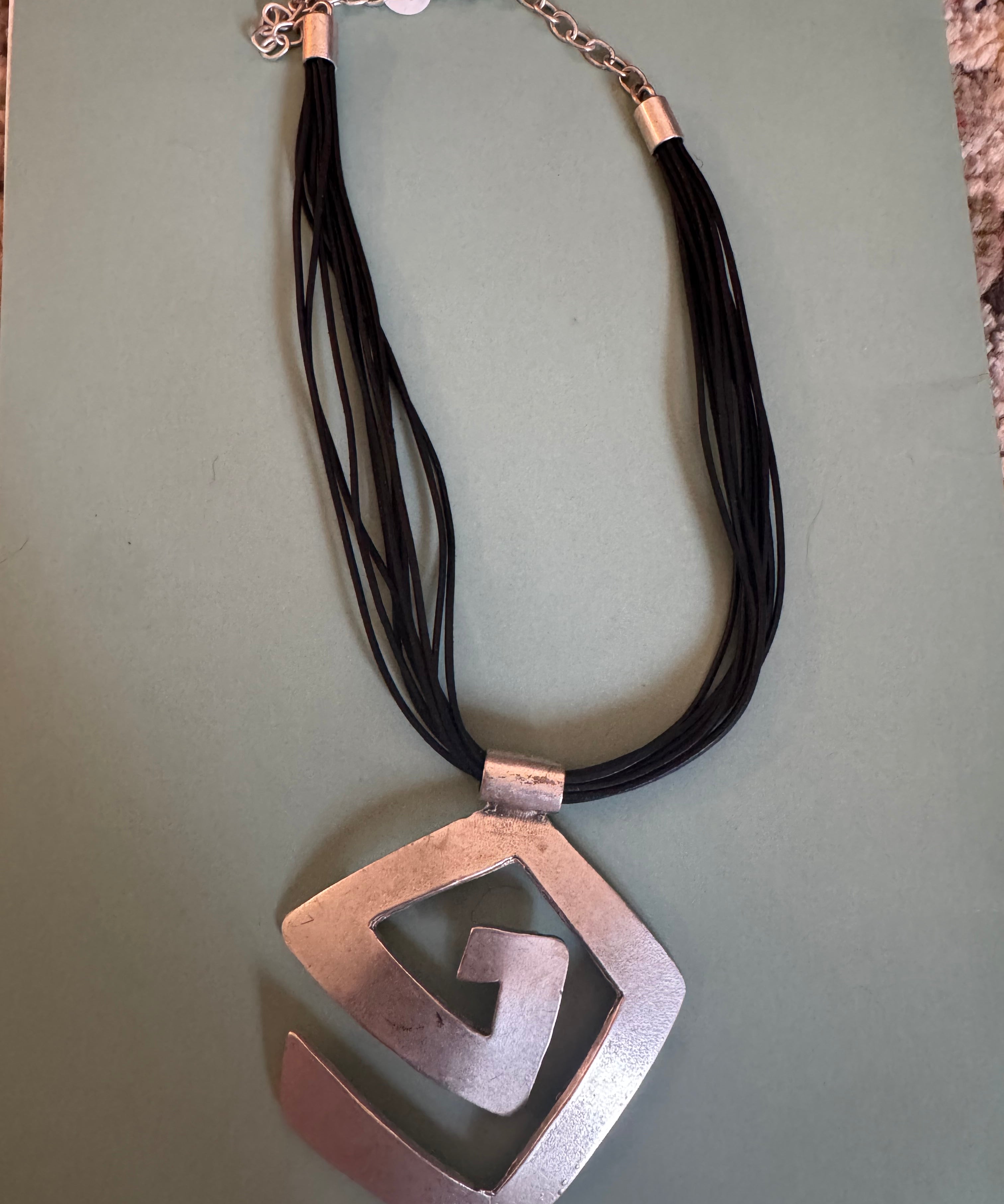 Swirl Meets Geometry Pendant Necklace