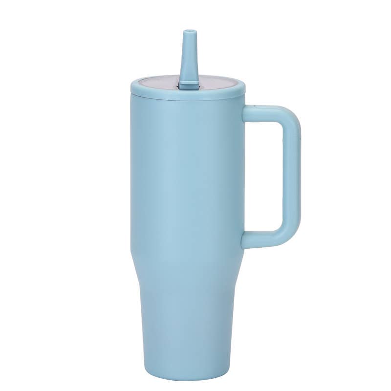 40oz Foldable Straw Lid  Double-Layer Insulated Tumbler