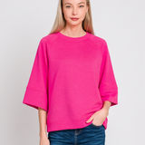 Curvy Scuba 3/4 Sleeve Top