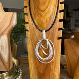Sculptural Silver Loop Pendant Necklace