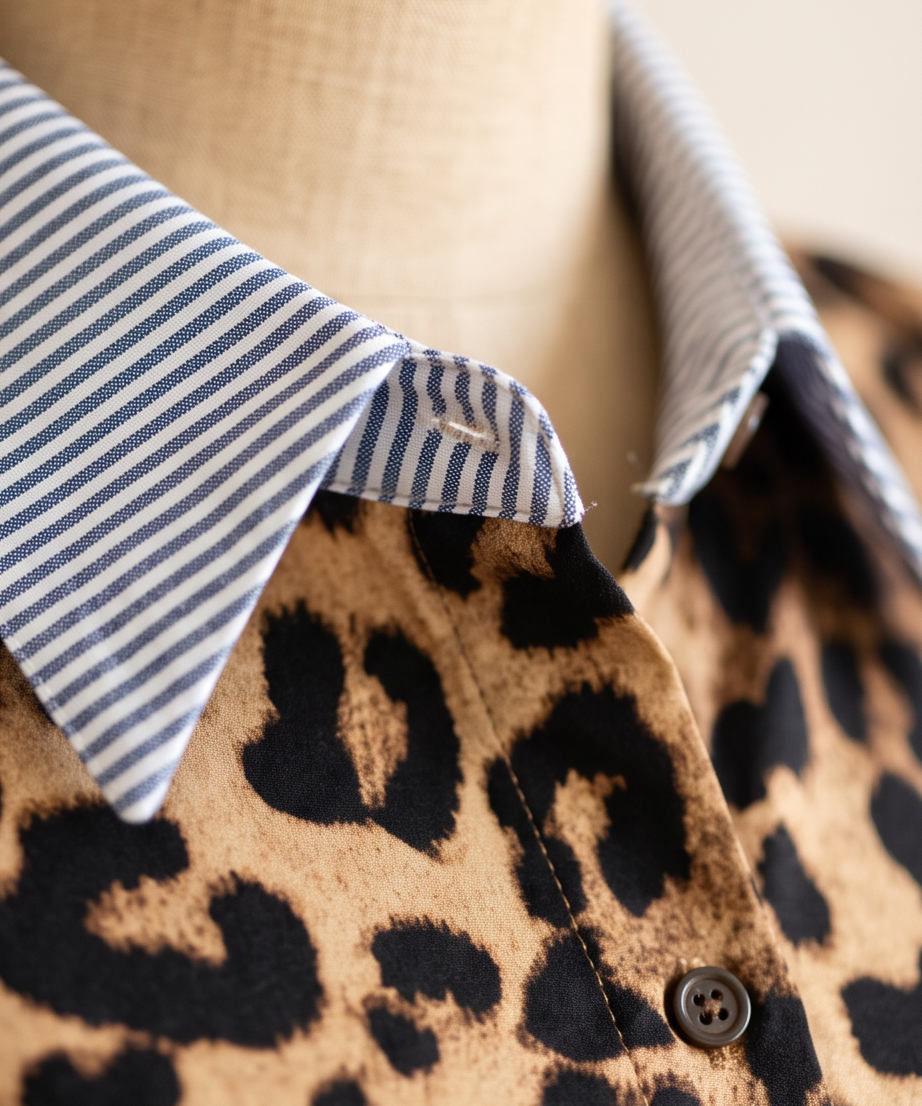 Leopard Stripe Mix Top