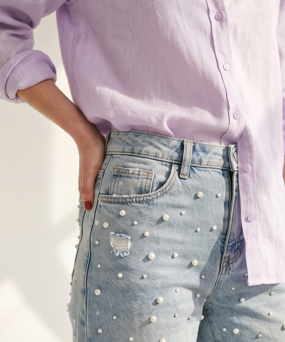 Mica HIGH RISE WIDE LEG W/Pearls