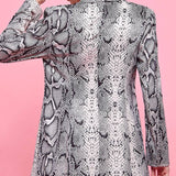 Snakeskin long sleeve suit coat blazer .