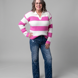 Hot Pink Bold stripe Sweater