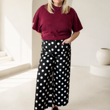 Polka Dot Wide Leg Curvy Pant